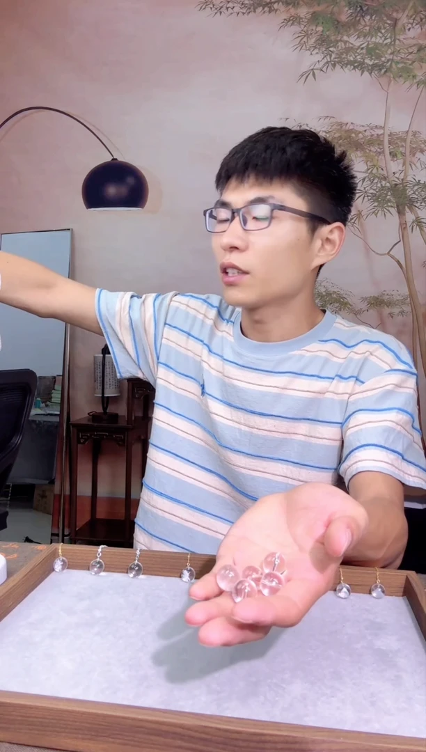 水晶手串未镶嵌打孔双A级白水晶16M