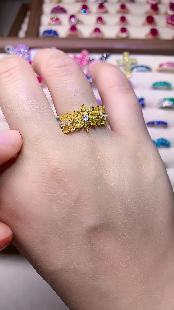 【闪购商品】彩色蓝宝石戒指银S925镶嵌000