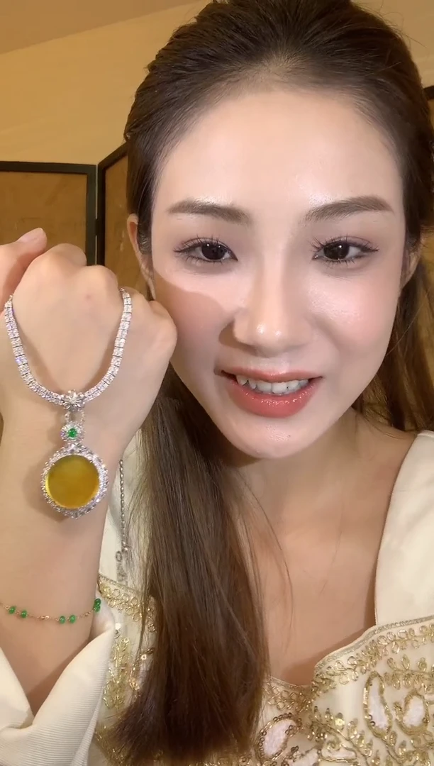 吊坠(不含链)18K金镶嵌翡翠粥***胖S120 不含链