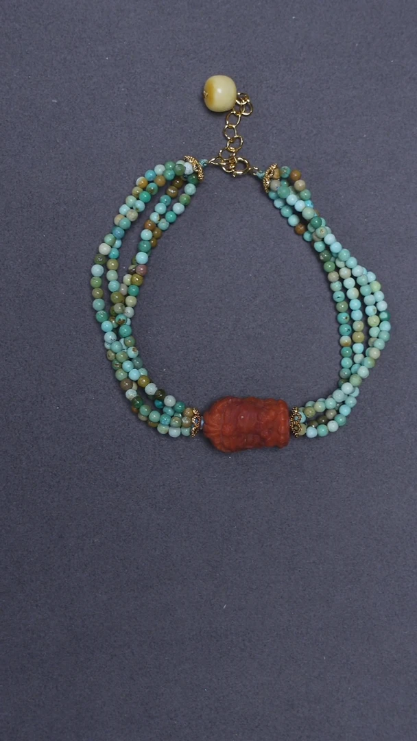 未镶嵌绿松石手链绿松南红手链