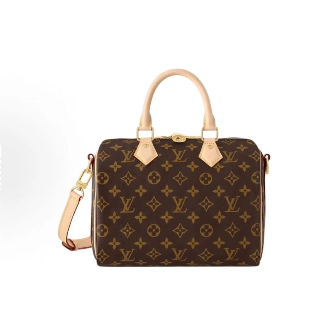 99新 LouisVuitton/路易威登 【VV】speedy 25芯片款肩带单肩斜跨包