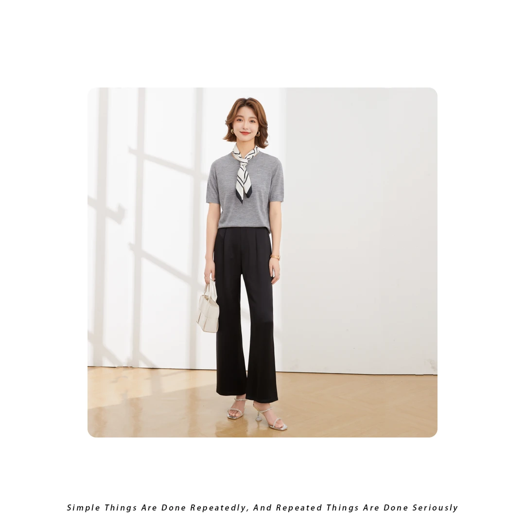 100%精纺羊毛-80支16针扬子纱线-澳大利亚美利奴羊毛-女士小圆领