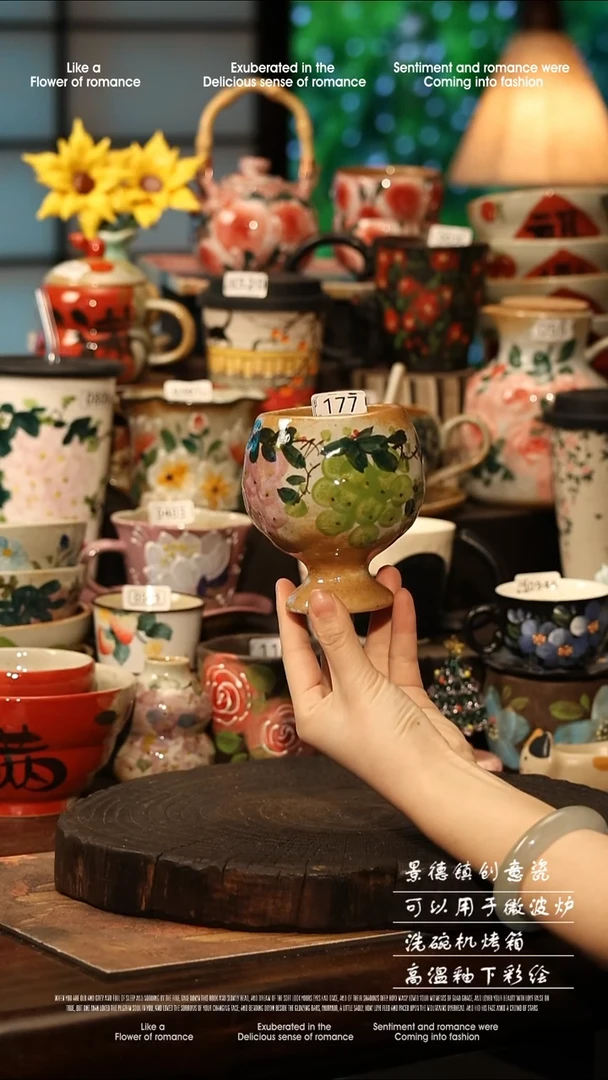 陶瓷景德镇高温釉下彩手工手绘款式@A0177@