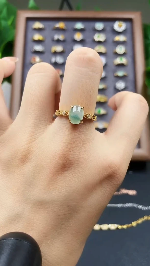 银S925镶嵌戒指翡翠12