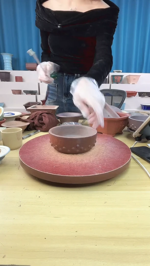 紫砂花盆浅草紫砂花盆微瑕