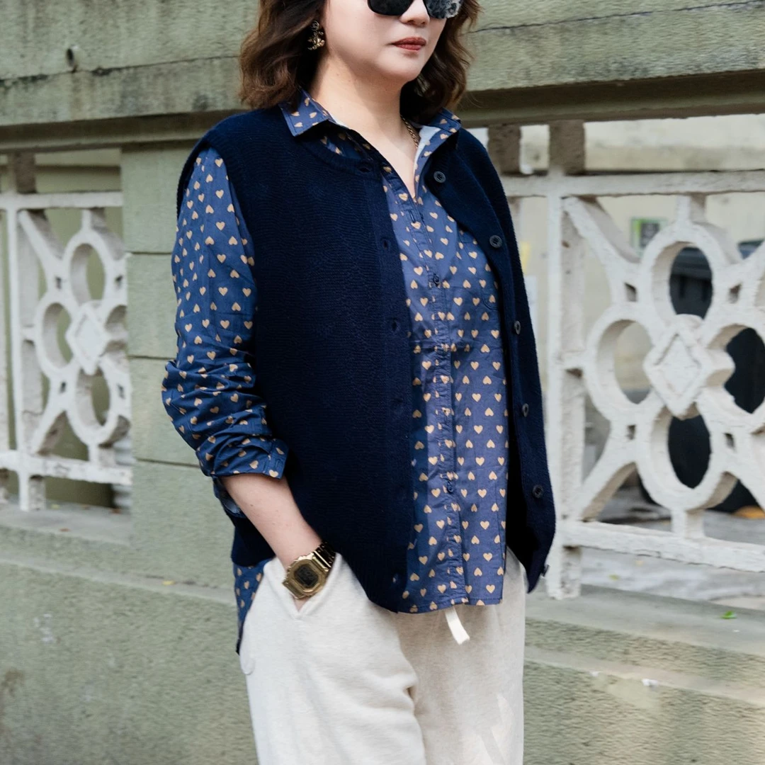 【云妮穿搭】2025新款时尚针织马甲W8016