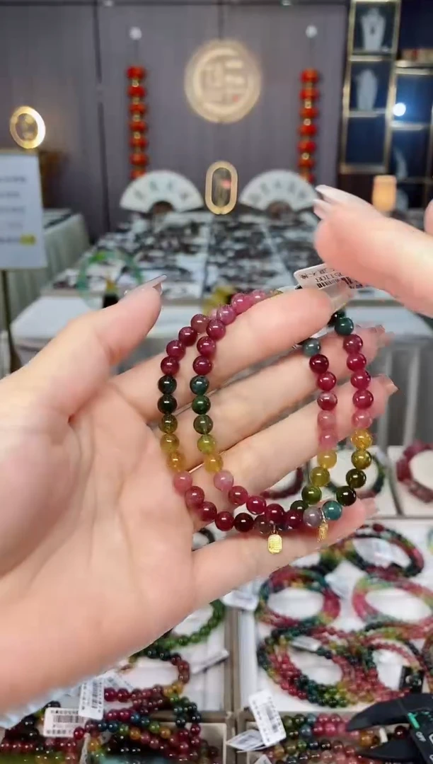 老矿碧玺单圈手串5mm+未镶嵌碧玺hon多样性发一条