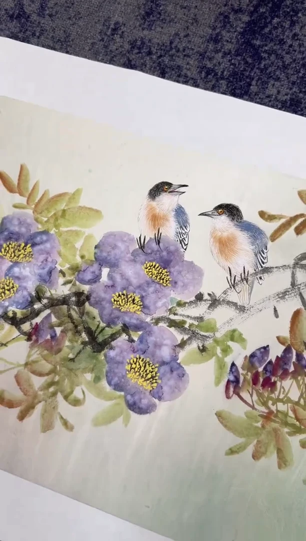 国画国画山水花鸟纯手绘