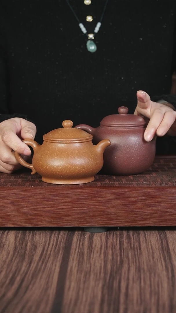 【闪购商品】紫砂茶壶千禧紫泥匏尊+黄降坡潘壶