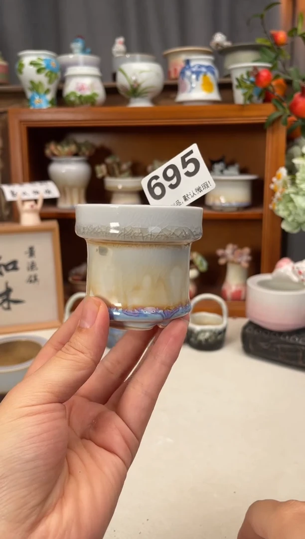 瓷片695知木小芳花盆