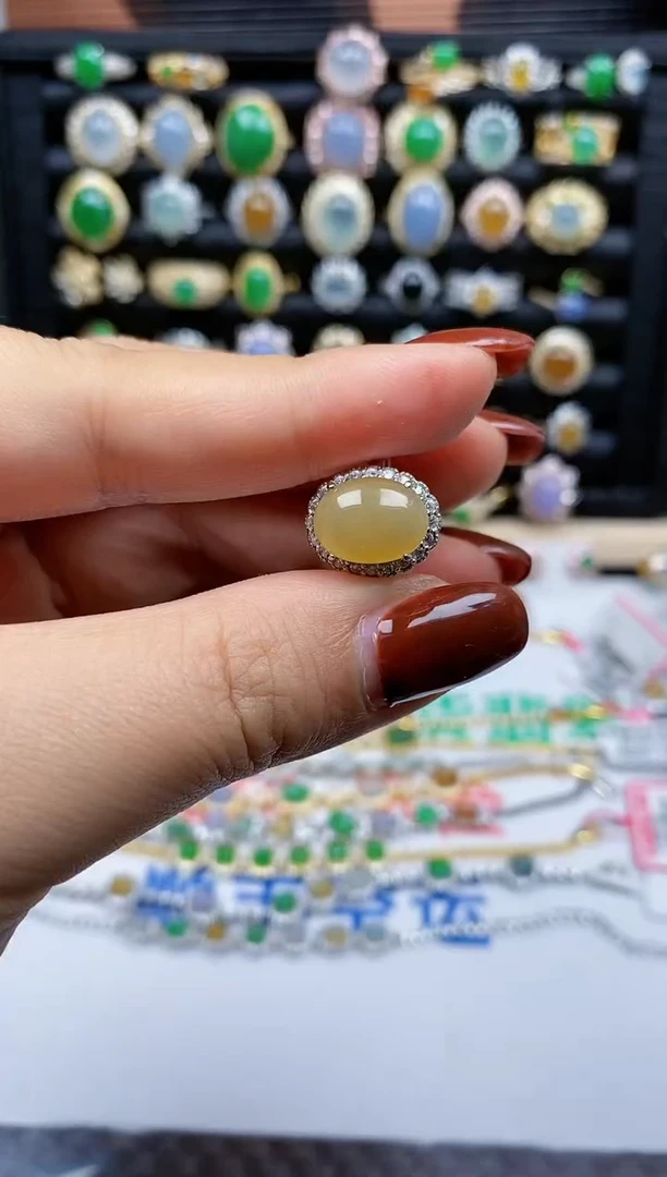 银S925镶嵌戒指翡翠241