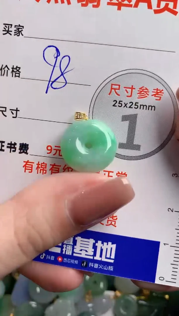 翡翠18K金镶嵌颈饰24000139