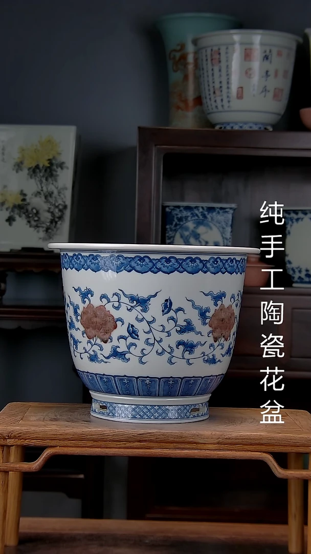 景德镇陶瓷手工花盆