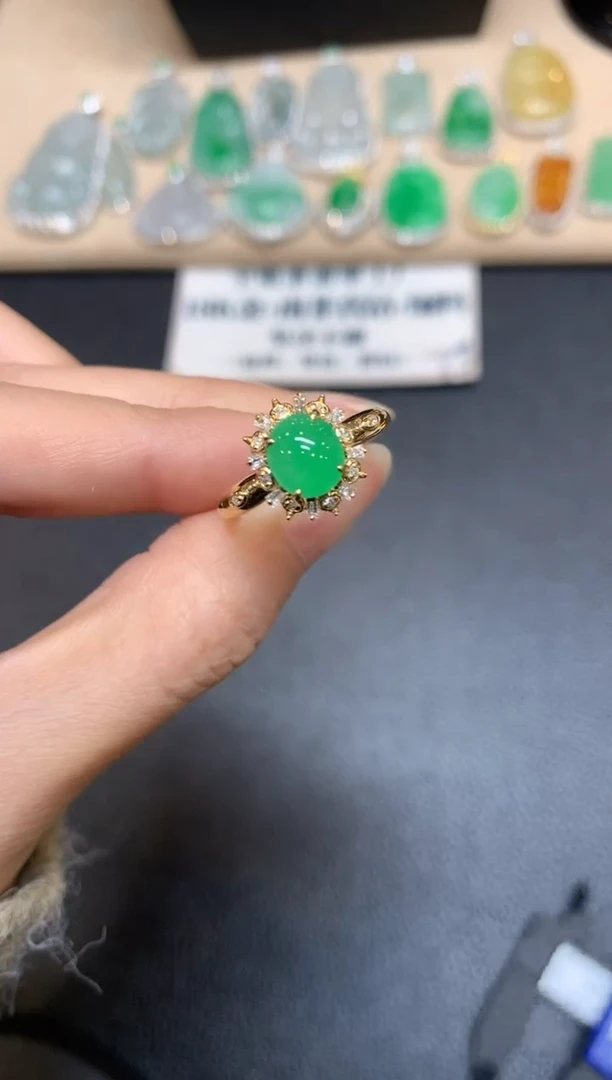 【闪购商品】翡翠戒指18K金镶嵌【无服务费