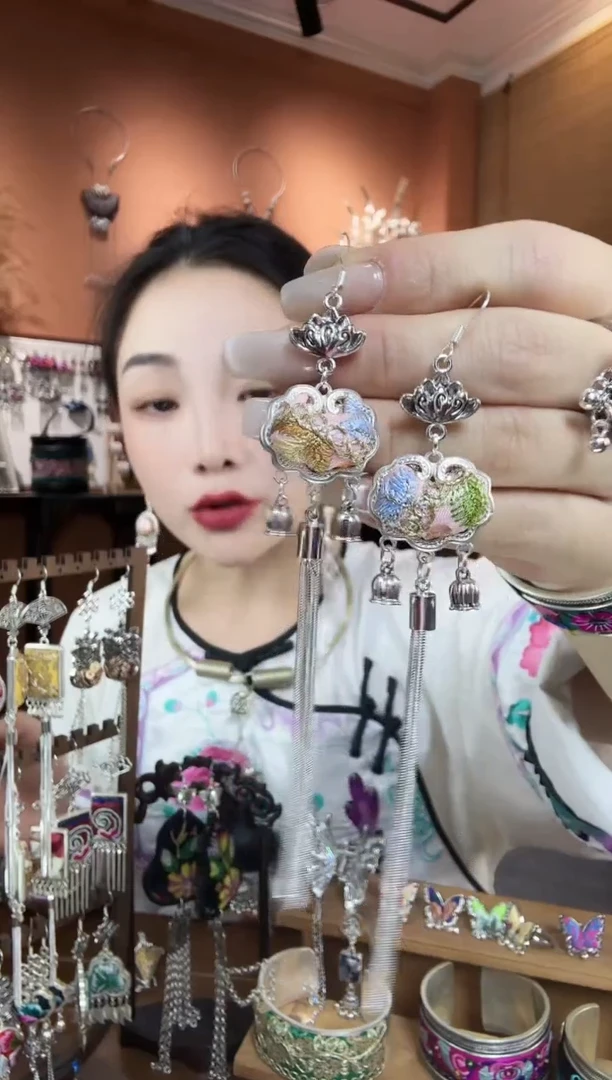 刺绣纯手工民族风耳环