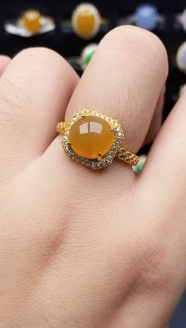 银S925镶嵌戒指翡翠8100