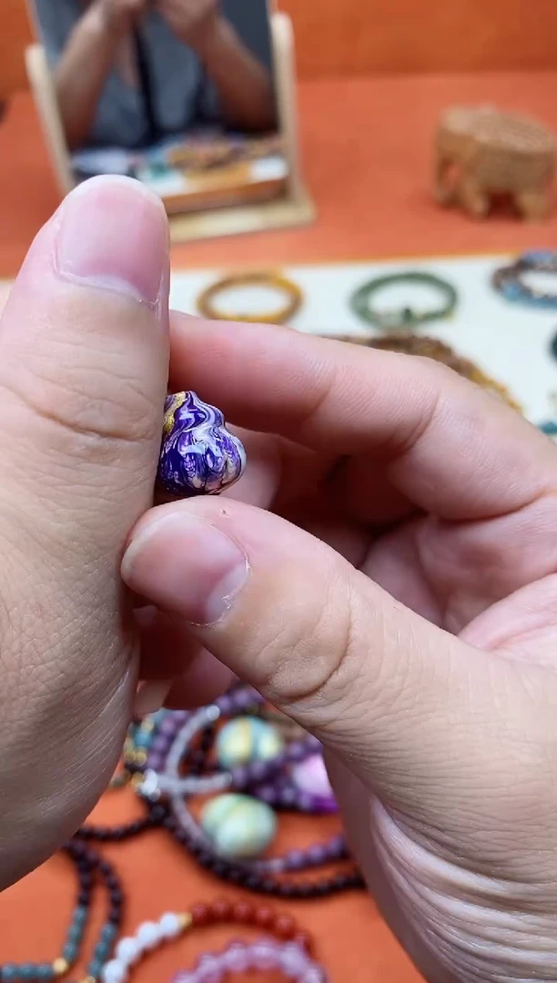 紫色大漆葫芦小吊坠
