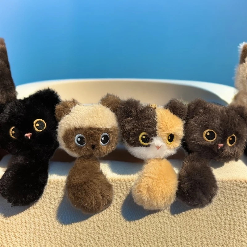 DA227超可爱的暹罗猫三花猫小黑猫尾巴挂件可伸缩尾巴猫咪