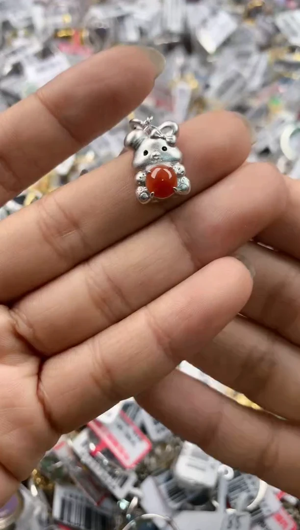 银S925镶嵌戒指翡翠777   3