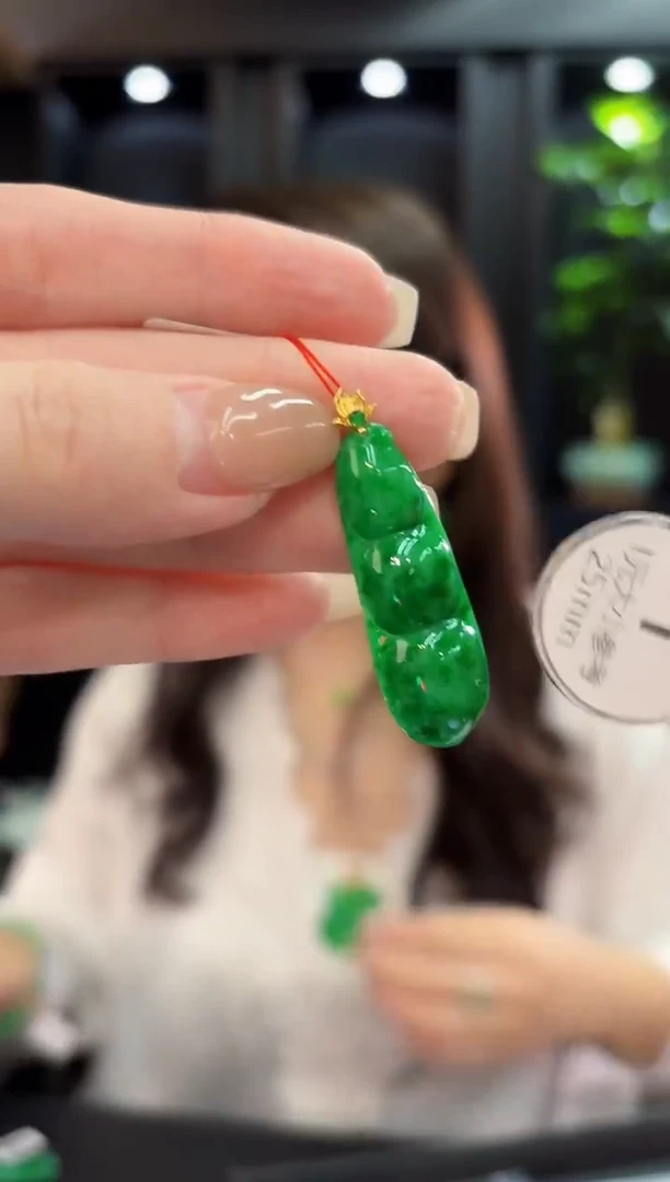 吊坠(不含链)18K金镶嵌翡翠 缅甸A货/支持复检/一件
