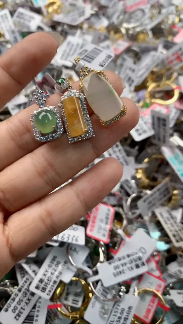 银S925镶嵌戒指翡翠101010----9