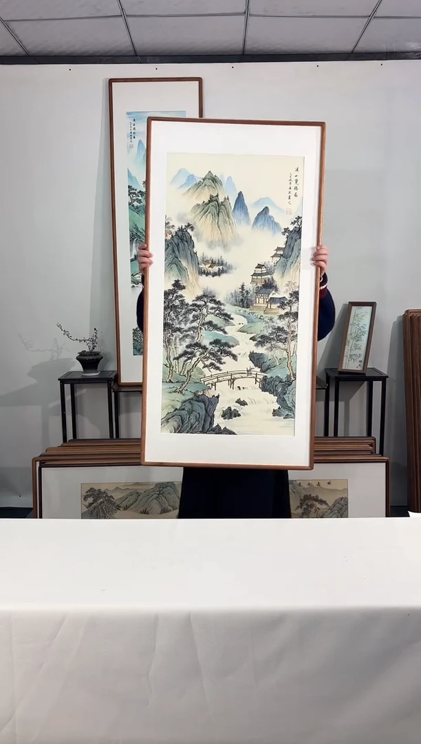 国画手绘*溪山揽胜*62*122cm