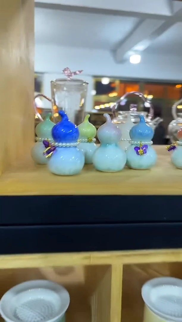 结晶釉小葫芦茶桌摆件，直播间福利