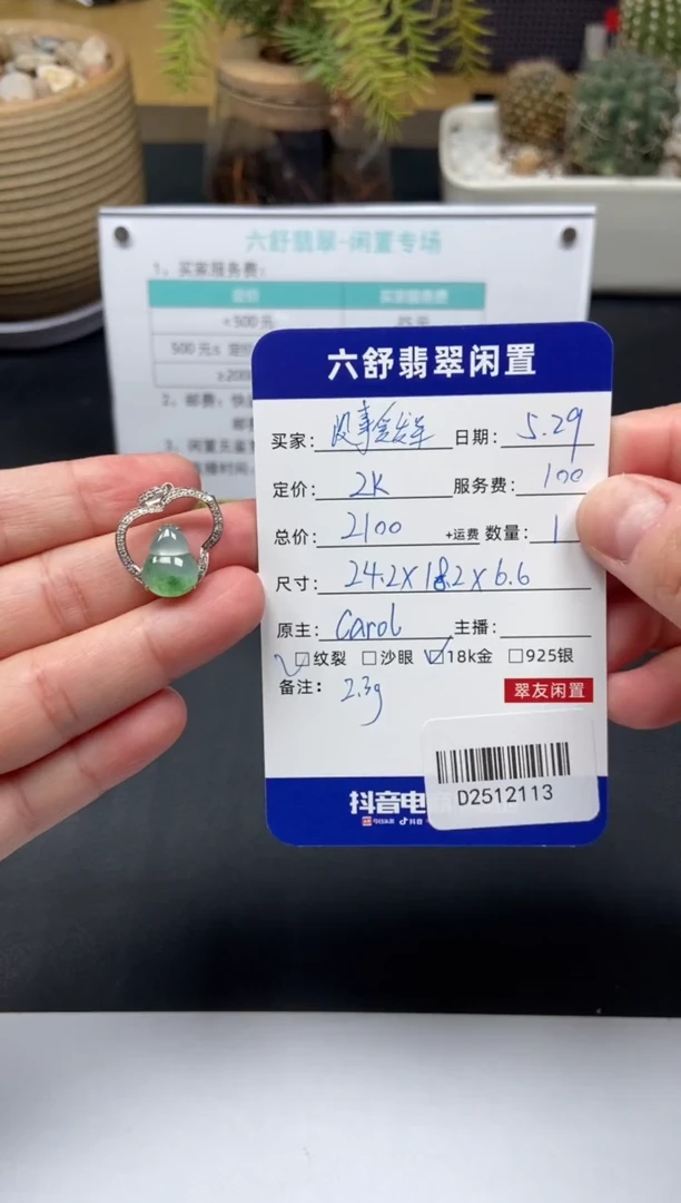 翡翠18K金镶嵌颈饰D2512113