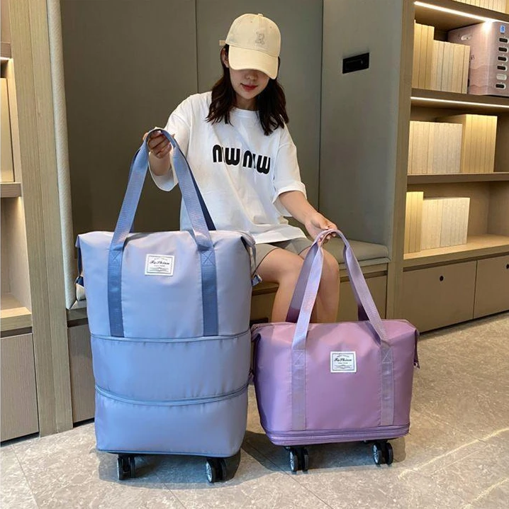 万向轮旅行包2025年新款便携手拉行李袋带滑轮收纳包大容量健身包