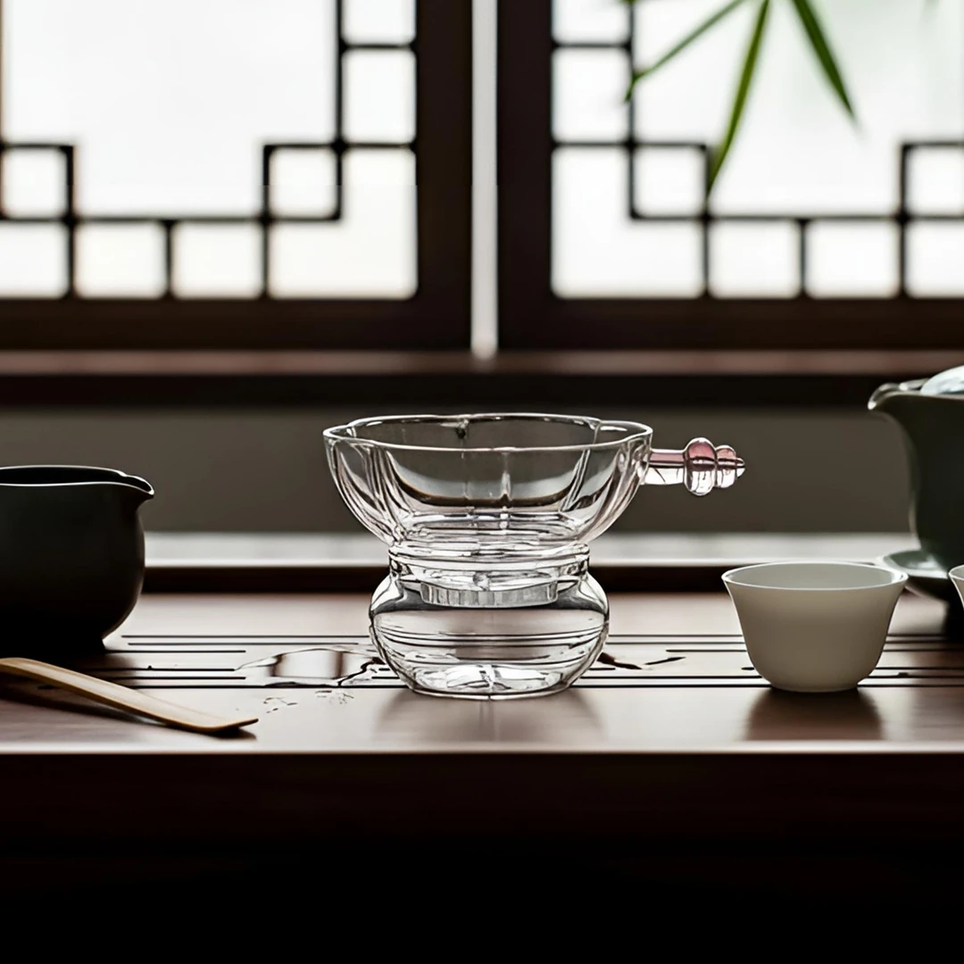 瓷造梅花玻璃茶漏过滤器网茶水分离微孔小青柑茶滤茶具网红茶器