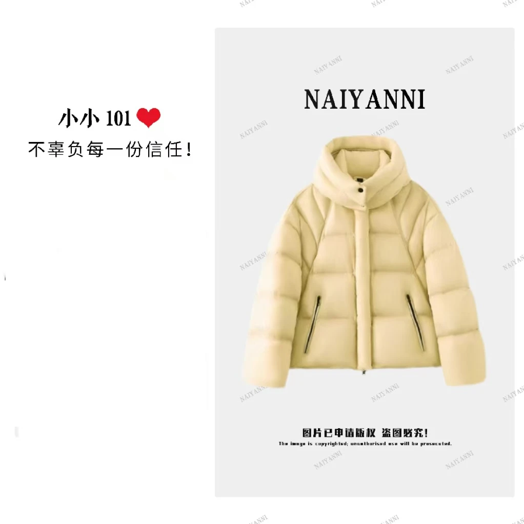 “极寒” 时町25新款韩系云朵泡芙连帽保暖百搭短款羽绒服-058-HH