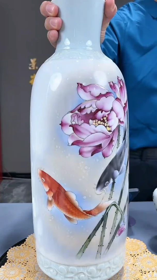 【闪购商品】官窑瓷画院241官窑瓷画院连年有余赏瓶