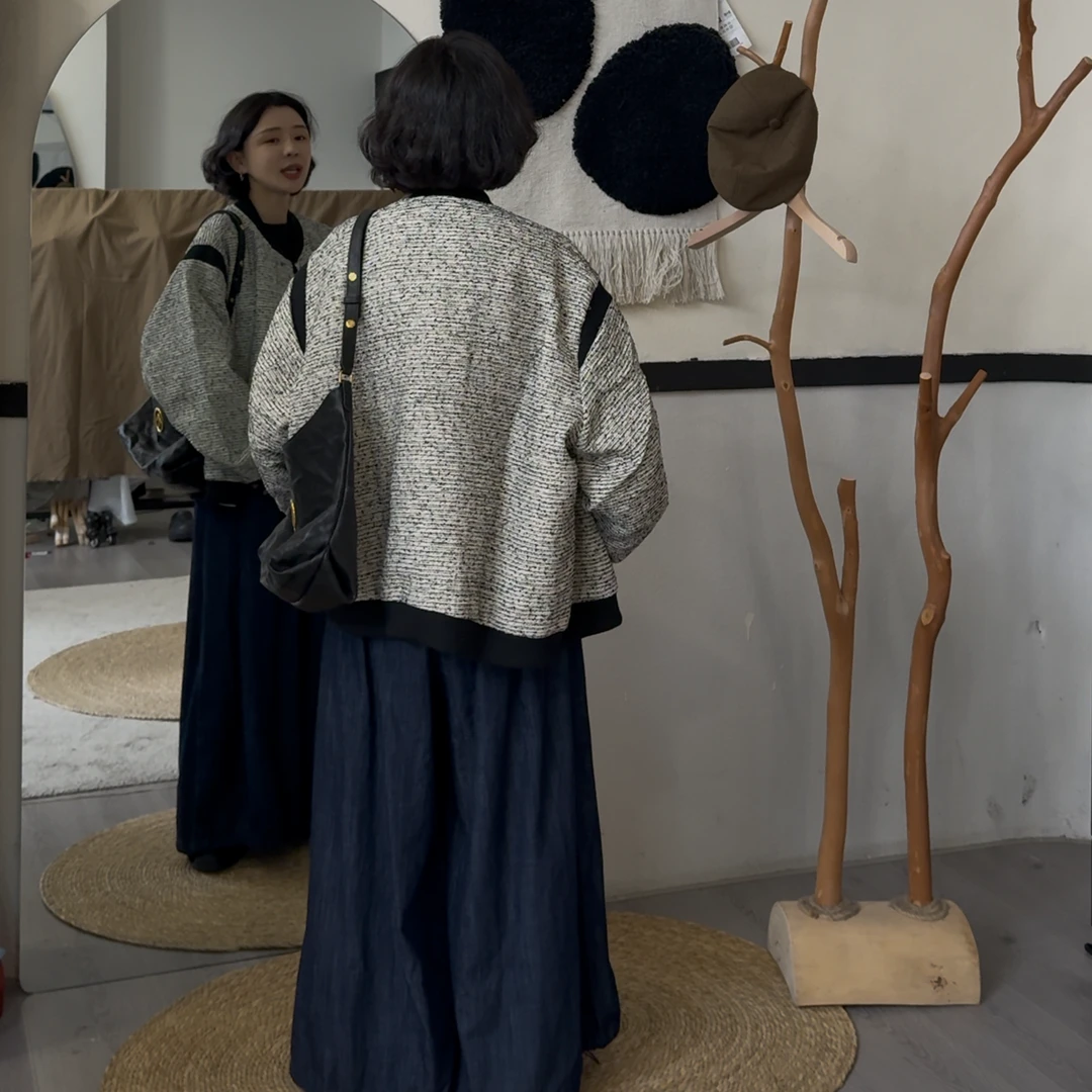 橘子罐头24新款短款时尚休闲复古宽松洋气设计感外套