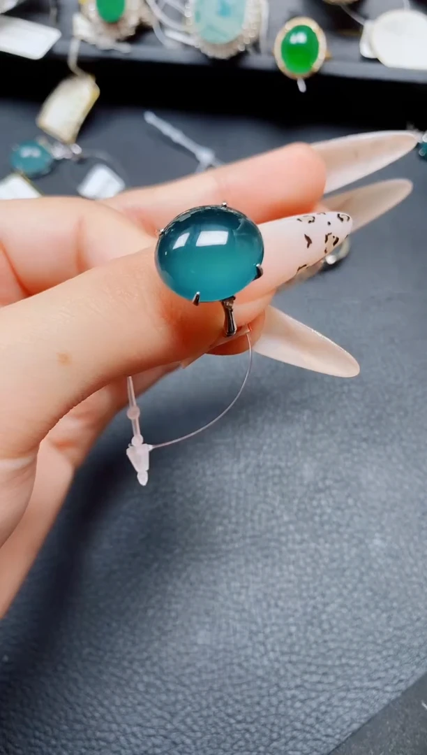 银S925镶嵌戒指翡翠翡翠