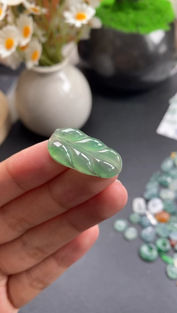 散珠翡翠冰种叶子