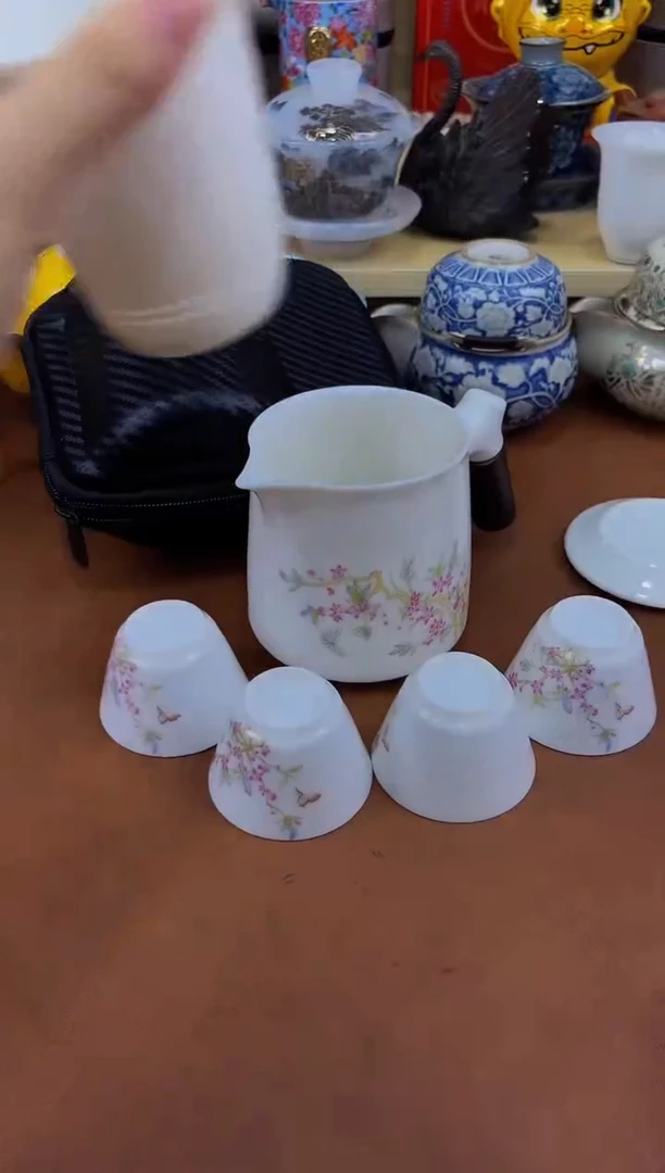 陶瓷茶具摆件旅行套组