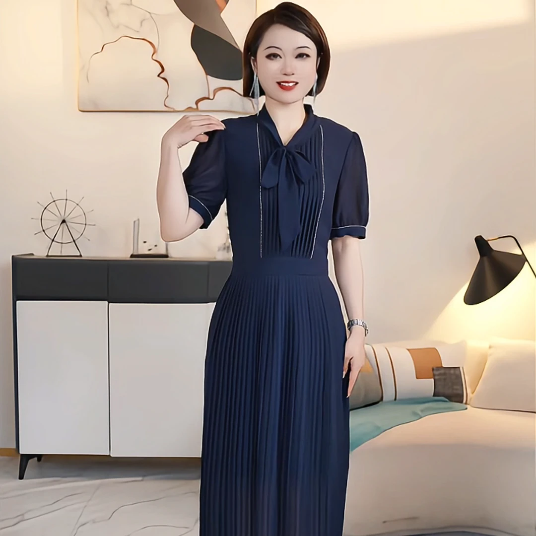 [嬴ZS]现货【深圳薇姐清仓】D 高端大码原创遮肉显瘦连衣裙 D5002