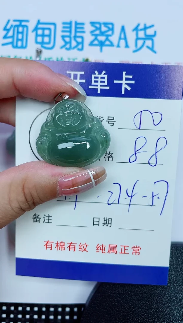 吊坠(赠链)银S925镶嵌翡翠50