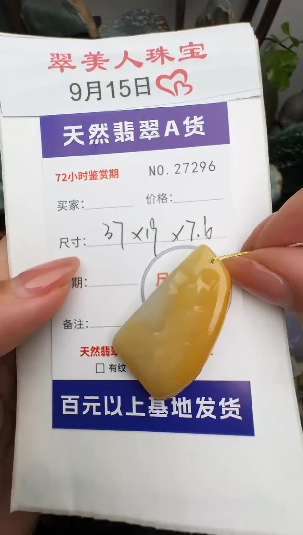 颈饰未镶嵌翡翠原石27296