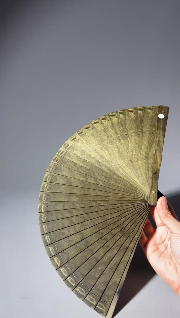 其他楠木（金丝楠）C****鱼725号21cm乌木金丝楠小叶桢楠扇子