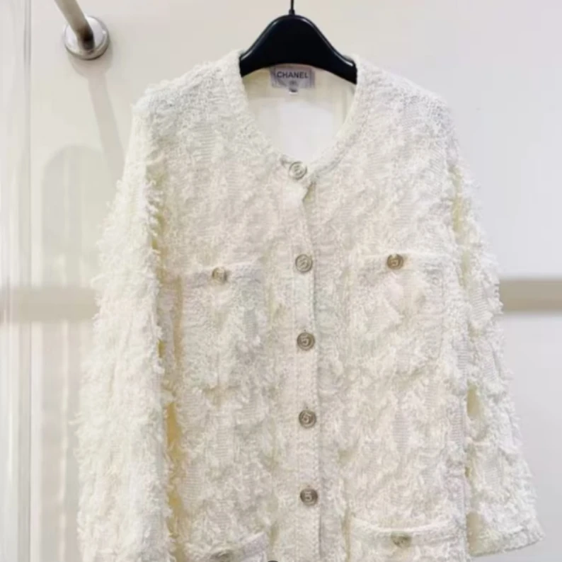 全新未使用 Chanel/香奈儿  排扣纯色外套 米色/38