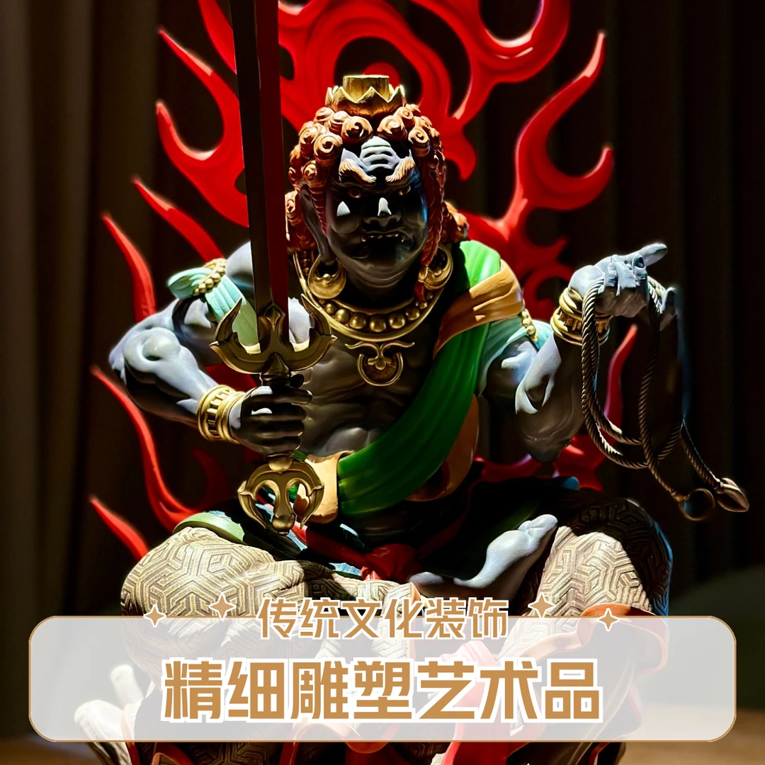 塔兔绣不动明王树脂雕像工艺品开业创意礼品居酒纹身店铺装饰雕像