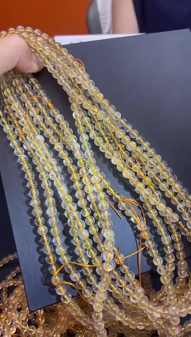 水晶手串未镶嵌A3金发多圈6mm