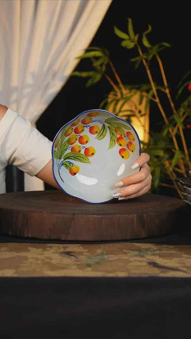 碗景德镇手工手绘高温釉下彩可进蒸箱烤箱洗碗机