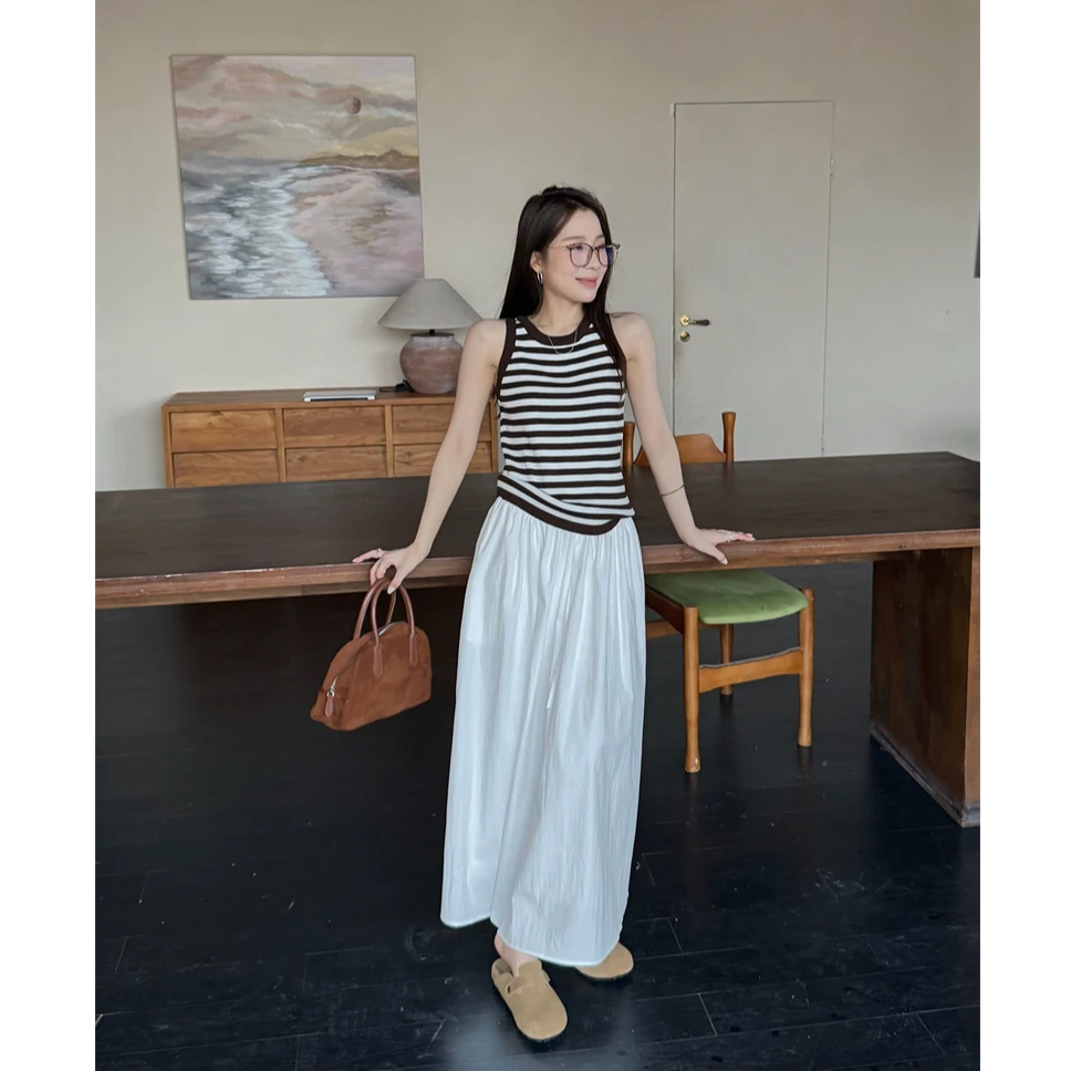 YPP！【梨形天菜】韩系简约百搭松紧腰遮肉显瘦A字半身裙