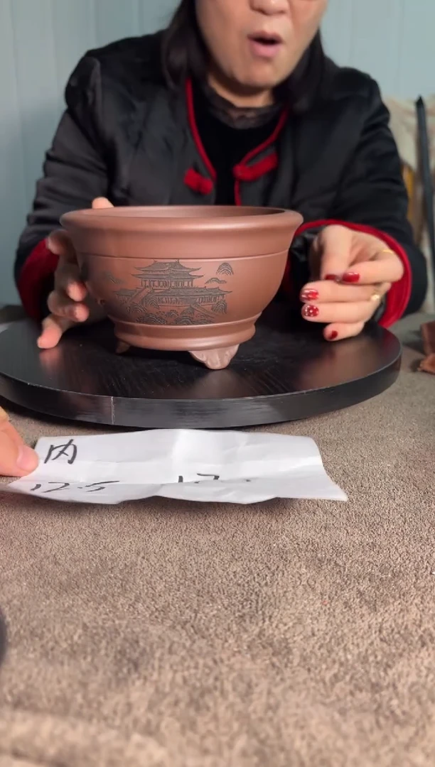 宜兴紫砂花盆小盆