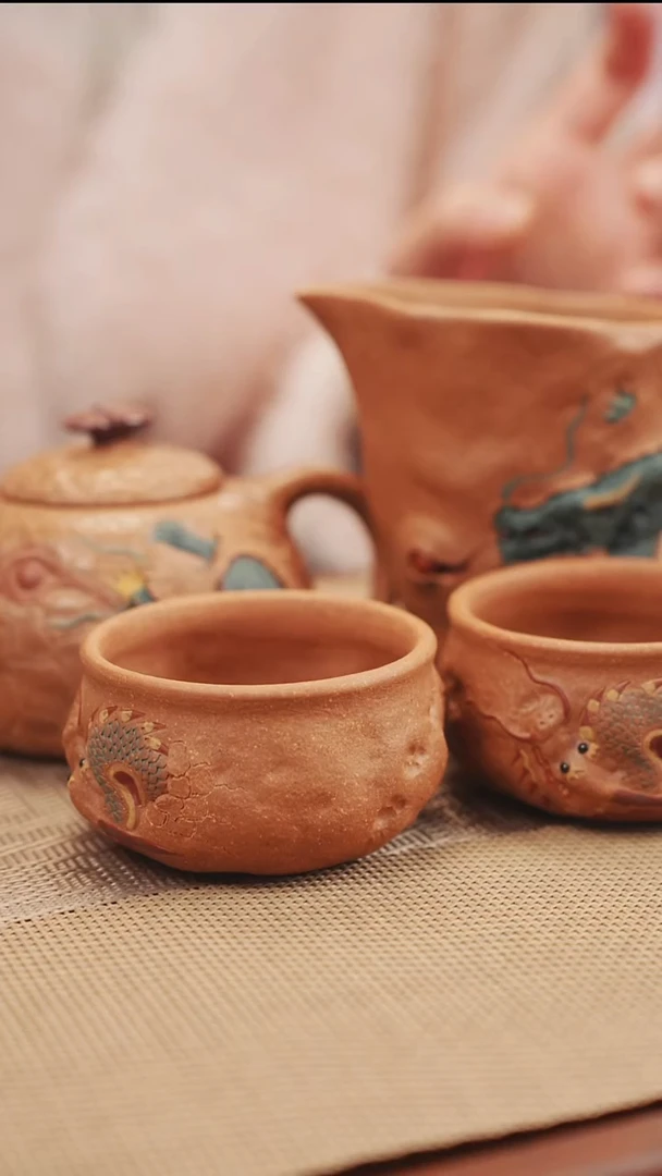 茶壶紫砂俗****去原矿老段泥青龙套组