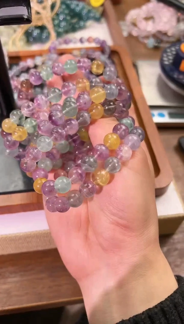 【闪购商品】萤石手串未镶嵌10mm缤纷独角兽 （多样性发其一）