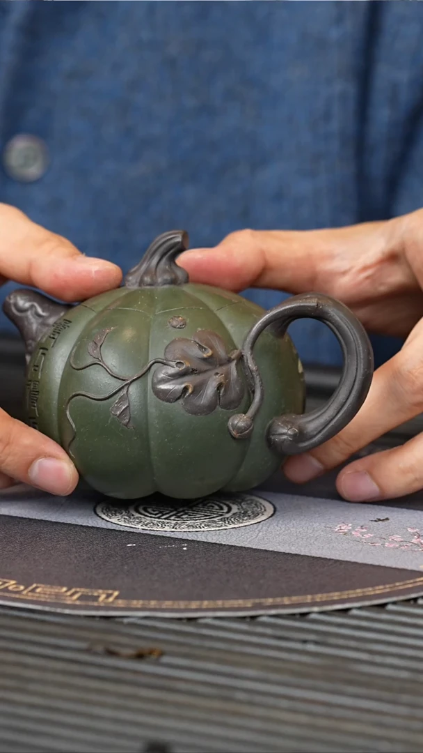 【闪购商品】紫砂茶壶FKM 绿泥 南瓜