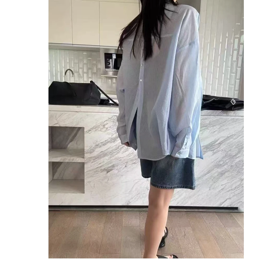 5508•CS# 背后开衩 夏季简约慵懒感防晒衬衫·